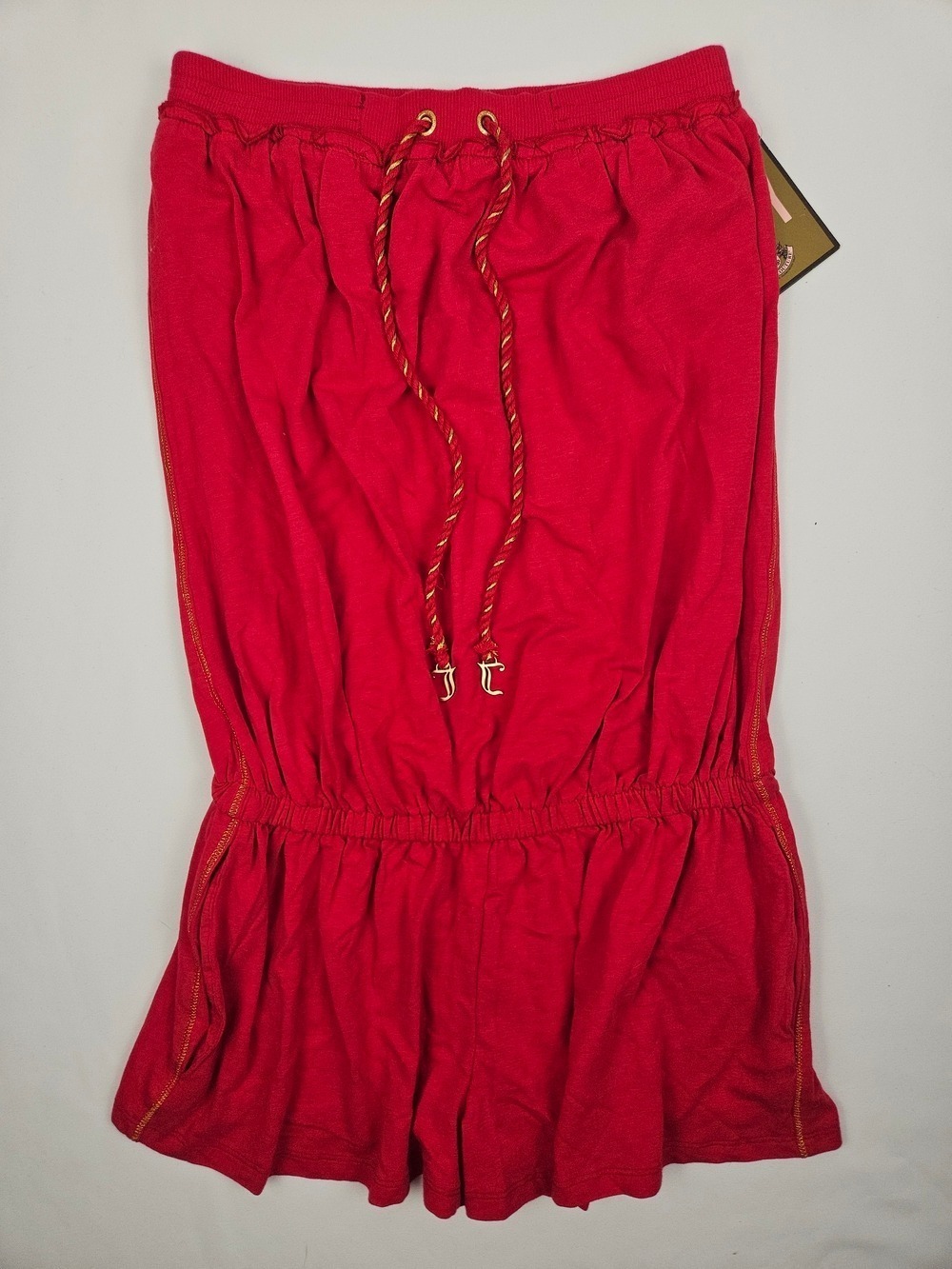 Juicy Couture Strapless Romper Red Tube Y2K Beach Cover Up NWT Small